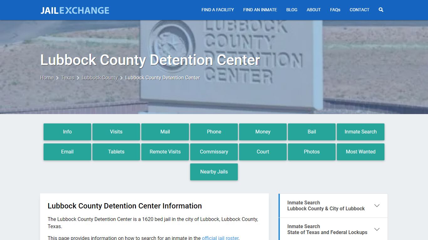 Lubbock County Detention Center, TX Inmate Search, Information